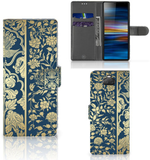 B2Ctelecom Sony Xperia 10 Hoesje Golden Flowers