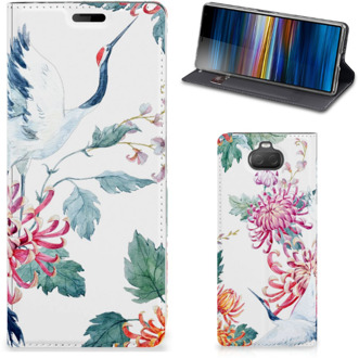 B2Ctelecom Sony Xperia 10 Hoesje maken Bird Flowers