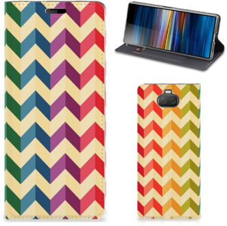 B2Ctelecom Sony Xperia 10 Hoesje met Magneet Zigzag Color