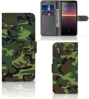 B2Ctelecom Sony Xperia 10 II Portemonnee hoesje Army Dark