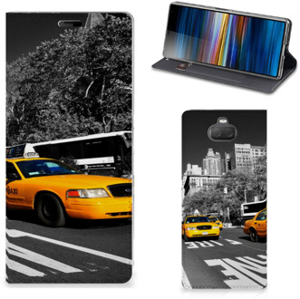 B2Ctelecom Sony Xperia 10 Plus Book Cover New York Taxi