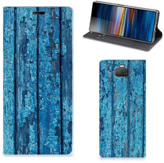 B2Ctelecom Sony Xperia 10 Plus Book Wallet Case Blauw Wood