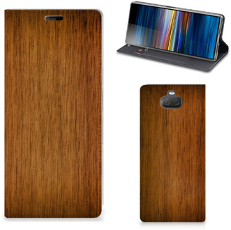 B2Ctelecom Sony Xperia 10 Plus Book Wallet Case Donker Hout