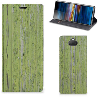 B2Ctelecom Sony Xperia 10 Plus Book Wallet Case Green Wood