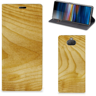 B2Ctelecom Sony Xperia 10 Plus Book Wallet Case Licht Hout