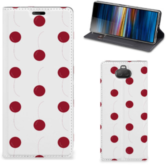 B2Ctelecom Sony Xperia 10 Plus Flip Style Cover Cherries