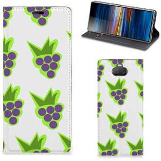 B2Ctelecom Sony Xperia 10 Plus Flip Style Cover Druiven