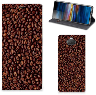 B2Ctelecom Sony Xperia 10 Plus Flip Style Cover Koffiebonen