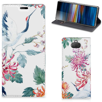 B2Ctelecom Sony Xperia 10 Plus Hoesje maken Bird Flowers