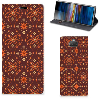 B2Ctelecom Sony Xperia 10 + Hoesje met Magneet Batik Brown