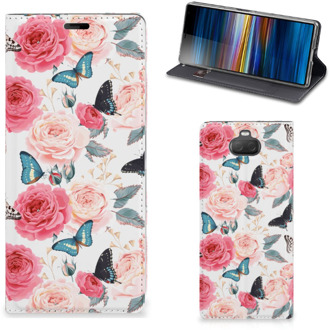 B2Ctelecom Sony Xperia 10 Plus Smart Cover Butterfly Roses