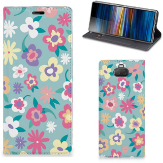 B2Ctelecom Sony Xperia 10 Plus Smart Cover Flower Power