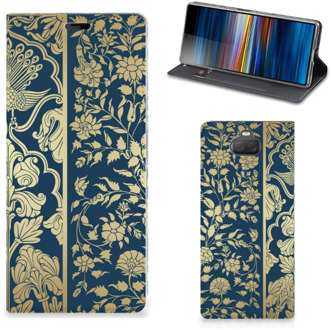 B2Ctelecom Sony Xperia 10 Plus Smart Cover Golden Flowers