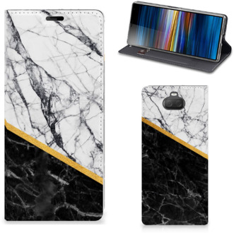 B2Ctelecom Sony Xperia 10 Plus Standcase Marble White Black