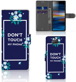 B2Ctelecom Sony Xperia 10 Portemonnee hoesje Flowers Blue DTMP