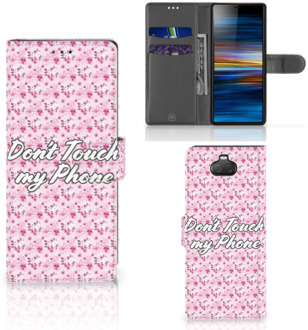 B2Ctelecom Sony Xperia 10 Portemonnee hoesje Flowers Pink DTMP