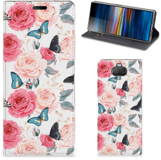 B2Ctelecom Sony Xperia 10 Smart Cover Butterfly Roses