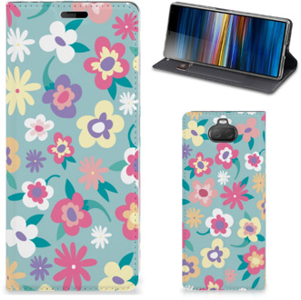 B2Ctelecom Sony Xperia 10 Smart Cover Flower Power