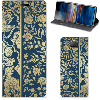 B2Ctelecom Sony Xperia 10 Smart Cover Golden Flowers