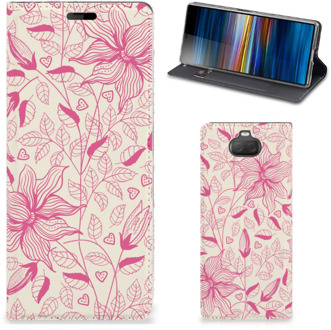 B2Ctelecom Sony Xperia 10 Smart Cover Pink Flowers