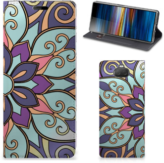 B2Ctelecom Sony Xperia 10 Smart Cover Purple Flower