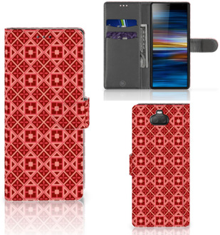 B2Ctelecom Sony Xperia 10 Telefoon Hoesje Batik Red