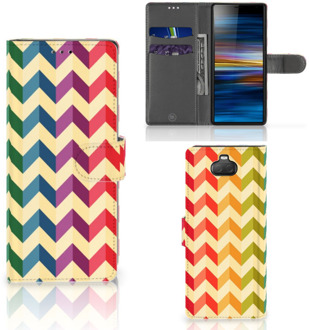 B2Ctelecom Sony Xperia 10 Telefoon Hoesje Zigzag Color