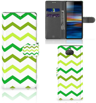 B2Ctelecom Sony Xperia 10 Telefoon Hoesje Zigzag Groen