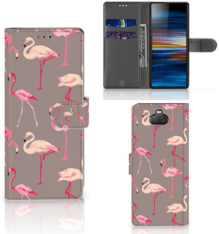 B2Ctelecom Sony Xperia 10 Telefoonhoesje met Pasjes Flamingo