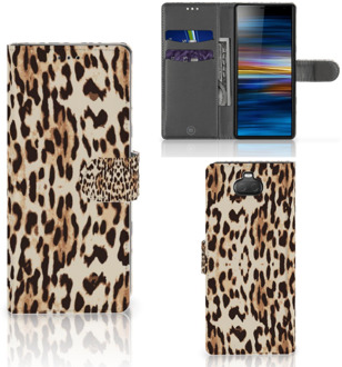 B2Ctelecom Sony Xperia 10 Telefoonhoesje met Pasjes Leopard