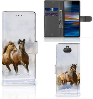 B2Ctelecom Sony Xperia 10 Telefoonhoesje met Pasjes Paarden
