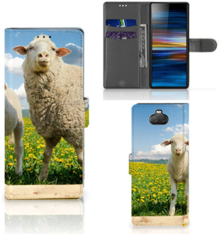 B2Ctelecom Sony Xperia 10 Telefoonhoesje met Pasjes Schaap en Lammetje