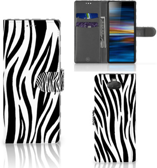 B2Ctelecom Sony Xperia 10 Telefoonhoesje met Pasjes Zebra