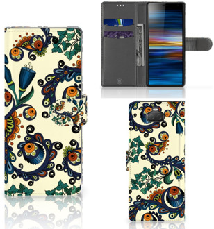 B2Ctelecom Sony Xperia 10 Wallet Case Barok Flower