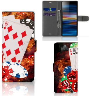 B2Ctelecom Sony Xperia 10 Wallet Case met Pasjes Casino