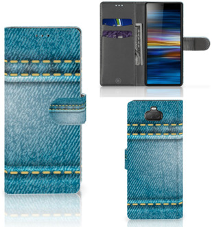 B2Ctelecom Sony Xperia 10 Wallet Case met Pasjes Jeans