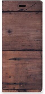 B2Ctelecom Sony Xperia 5 Book Wallet Case Old Wood