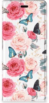 B2Ctelecom Sony Xperia 5 Smart Cover Butterfly Roses