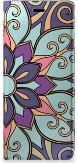 B2Ctelecom Sony Xperia 5 Smart Cover Purple Flower