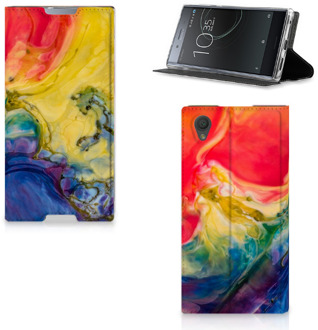 B2Ctelecom Sony Xperia L1 Flip Cover Watercolor Dark