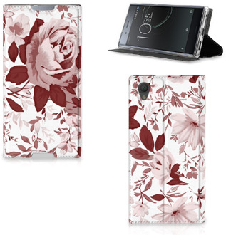 B2Ctelecom Sony Xperia L1 Flip Cover Watercolor Flowers