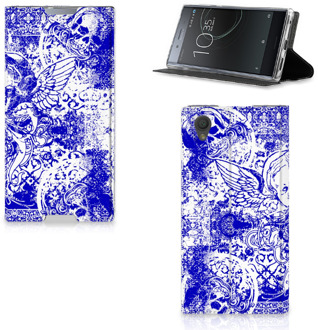 B2Ctelecom Sony Xperia L1 Standcase Hoesje Angel Skull Blue