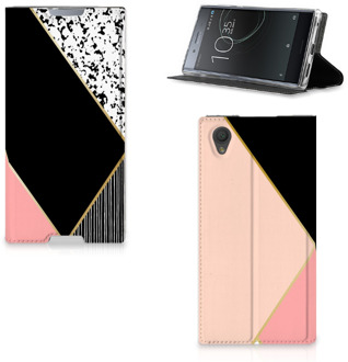 B2Ctelecom Sony Xperia L1 Standcase Hoesje Black Pink Shapes