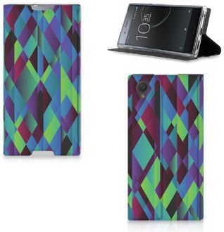 B2Ctelecom Sony Xperia L1 Standcase Hoesje Design Abstract Green Blue