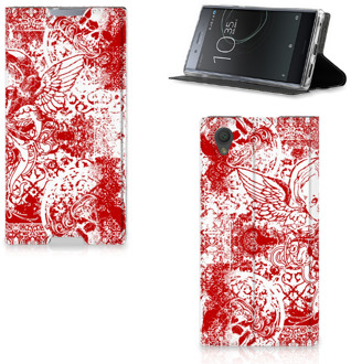 B2Ctelecom Sony Xperia L1 Standcase Hoesje Design Angel Skull Red