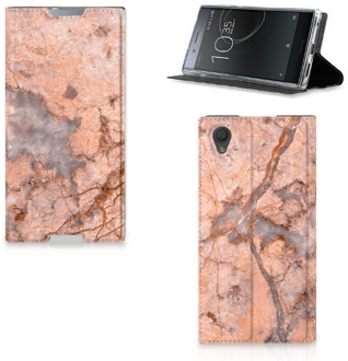 B2Ctelecom Sony Xperia L1 Standcase Hoesje Design Marmer Oranje