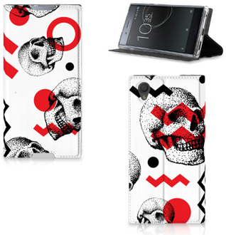 B2Ctelecom Sony Xperia L1 Standcase Hoesje Design Skull Red