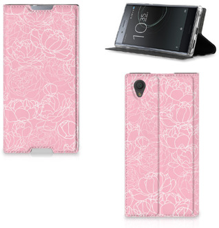 B2Ctelecom Sony Xperia L1 Standcase Hoesje Design White Flowers