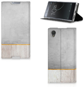 B2Ctelecom Sony Xperia L1 Standcase Hoesje Wood Concrete