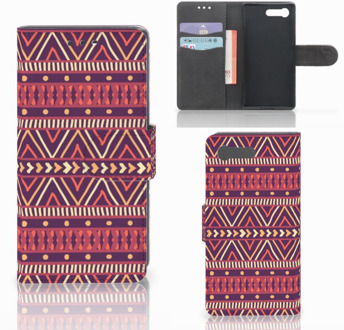 B2Ctelecom Sony Xperia X Compact Bookcase Aztec Purple